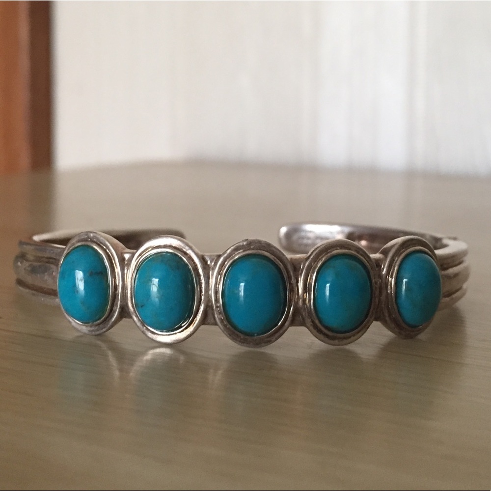 Turquoise sterling silver cuff bracelet